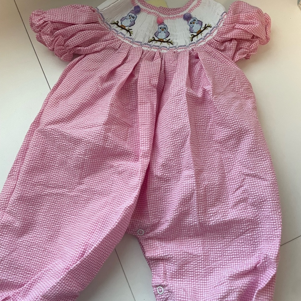 Charming Pink Gingham Kids Footie